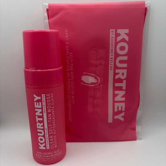 NEW Kourtney Kellar Self Tanning Bundle 2 Piece Tan Clear Mousse Medium Mitt - Picture 2 of 12